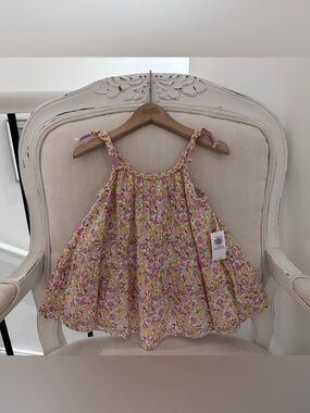 🤍 18~24 Mth Baby Girls Tiered Floral Sundress in Pink and Yellow NWT
